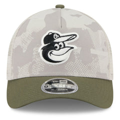 Baltimore Orioles 2025 Armed Forces Day 9FORTY M-Crown A-Frame Adjustable Hat Light Beige/Olive | New Era