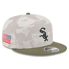 Chicago White Sox 2025 Armed Forces Day Split Panel 9FIFTY Snapback Hat Light Beige/Olive | New Era