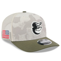 Baltimore Orioles 2025 Armed Forces Day 9SEVENTY Stretch-Snap Hat Light Beige/Olive | New Era