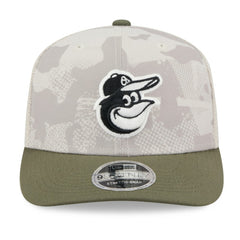 Baltimore Orioles 2025 Armed Forces Day 9SEVENTY Stretch-Snap Hat Light Beige/Olive | New Era