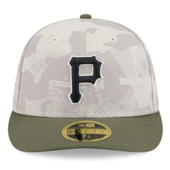 Pittsburgh Pirates 2025 Armed Forces Day Low Profile 59FIFTY Fitted Hat Light Beige/Olive | New Era