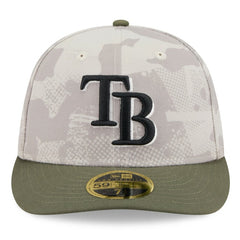 Tampa Bay Rays 2025 Armed Forces Day Low Profile 59FIFTY Fitted Hat Light Beige/Olive | New Era