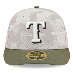 Texas Rangers 2025 Armed Forces Day Low Profile 59FIFTY Fitted Hat Light Beige/Olive | New Era