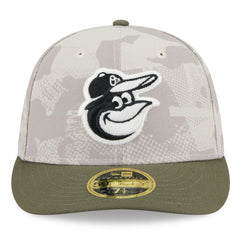 Baltimore Orioles 2025 Armed Forces Day Low Profile 59FIFTY Fitted Hat Light Beige/Olive | New Era