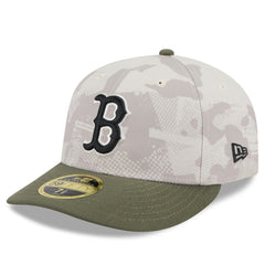Boston Red Sox 2025 Armed Forces Day Low Profile 59FIFTY Fitted Hat Light Beige/Olive | New Era