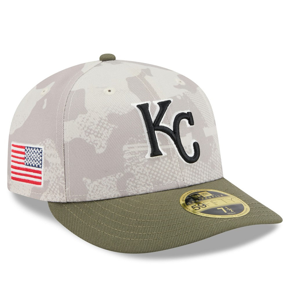 Kansas City Royals 2025 Armed Forces Day Low Profile 59FIFTY Fitted Hat Light Beige/Olive | New Era
