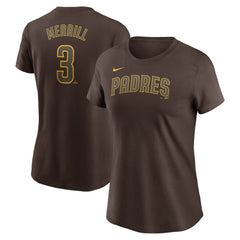 Jackson Merrill San Diego Padres Women's Cooperstown Collection Fuse Name & Number T-Shirt Brown | Nike