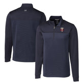 Minnesota Twins Cutter & Buck Big & Tall Traverse Stripe Stretch DryTec Quarter-Zip Top Navy