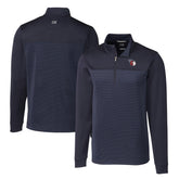 Cleveland Guardians Cutter & Buck Big & Tall Traverse Stretch Eco Stripe DryTec Quarter-Zip Top Navy