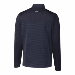 Cleveland Guardians Cutter & Buck Big & Tall Traverse Stretch Eco Stripe DryTec Quarter-Zip Top Navy