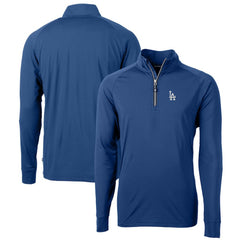 Los Angeles Dodgers Cutter & Buck Big & Tall Adapt Eco Knit Stretch Recycled Quarter-Zip Pullover Top Blue
