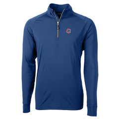Chicago Cubs Cutter & Buck Big & Tall Adapt Eco Knit Stretch Recycled Quarter-Zip Pullover Top Blue