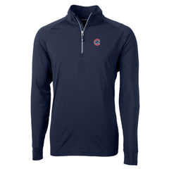 Chicago Cubs Cutter & Buck Big & Tall Adapt Eco Knit Stretch Recycled Quarter-Zip Pullover Top Navy
