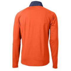 Detroit Tigers Cutter & Buck Adapt Eco Knit Hybrid Recycled Quarter-Zip Jacket Orange