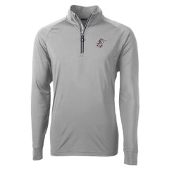 Cincinnati Reds Cutter & Buck Mr. Redlegs Adapt Eco Knit Stretch Recycled Quarter-Zip Pullover Top Gray