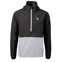 Los Angeles Dodgers Cutter & Buck Charter Eco Recycled Half-Zip Anorak Jacket Black