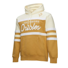 Baltimore Orioles Head Coach Pullover Hoodie Tan/Cream | Mitchell & Ness