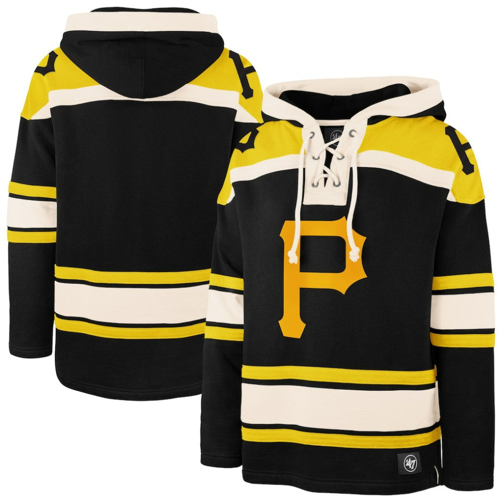 Pittsburgh Pirates Superior Lacer Pullover Hoodie Black | 47 brand