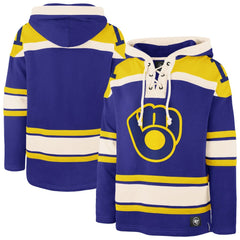 Milwaukee Brewers Superior Lacer Pullover Hoodie Royal | 47 brand