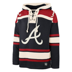 Atlanta Braves Superior Lacer Pullover Hoodie Navy | 47 brand