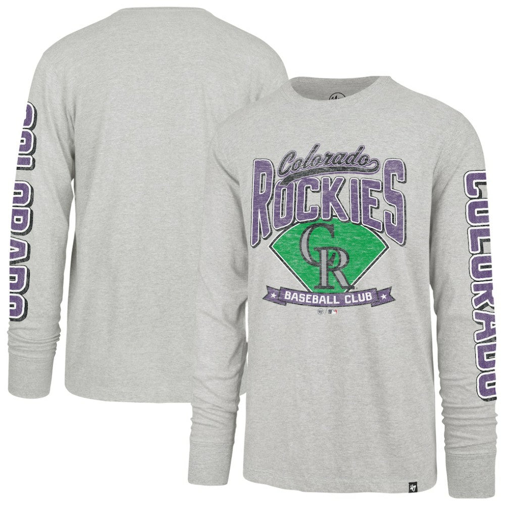 Colorado Rockies Fair Ball Franklin Long Sleeve T-Shirt Gray | 47 brand