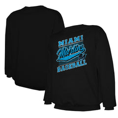 Miami Marlins Stitches Lightweight Crew Sweatshirt Black