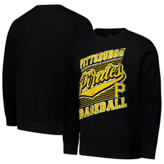 Pittsburgh Pirates Stitches Lightweight Crew Sweatshirt Black