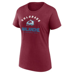 Colorado Avalanche Logo Athletic Women's Unrivaled T-Shirt Burgundy