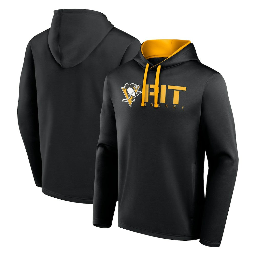 Pittsburgh Penguins Logo Athletic Head Start Pullover Hoodie Black