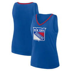 New York Rangers Logo Athletic Women's Stellar Win V-Neck Tank Top Blue