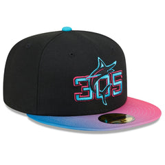 Miami Marlins 2025 City Connect 59FIFTY Fitted Hat Black/Pink | New Era