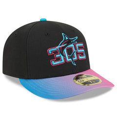 Miami Marlins 2025 City Connect Low Profile 59FIFTY Fitted Hat Black/Pink | New Era