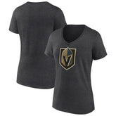 Vegas Golden Knights Women's Primary Logo V-Neck T-Shirt Charcoal