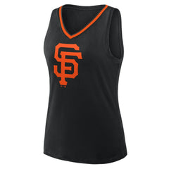 San Francisco Giants Logo Athletic Women's Stellar Win V-Neck Tank Top Black