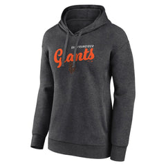 San Francisco Giants Logo Athletic Women's Logo Triumphant V-Neck Pullover Hoodie Heather Charcoal