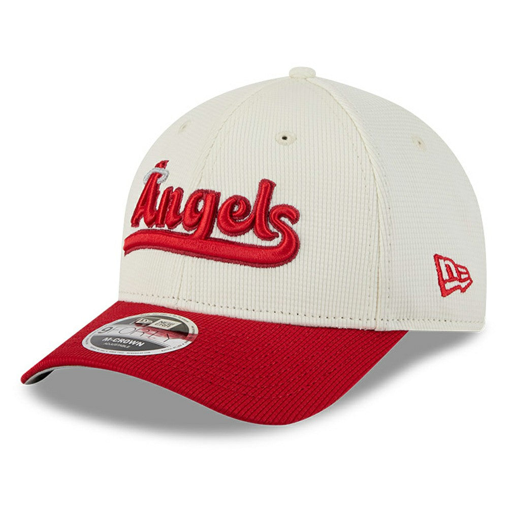 Los Angeles Angels City Connect Batting Practice 9FORTY M-Crown Adjustable Hat Cream/Red | New Era