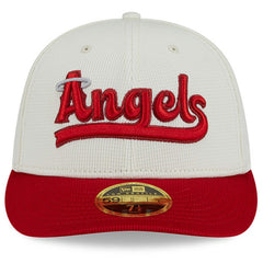 Los Angeles Angels City Connect Batting Practice Low Profile 59FIFTY Fitted Hat Cream/Red | New Era