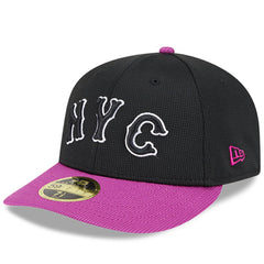 New York Mets City Connect Batting Practice Low Profile 59FIFTY Fitted Hat Charcoal/Purple | New Era