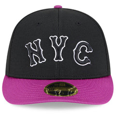New York Mets City Connect Batting Practice Low Profile 59FIFTY Fitted Hat Charcoal/Purple | New Era