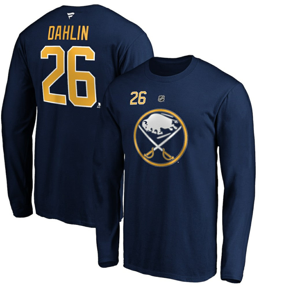 Rasmus Dahlin Buffalo Sabres Fanatics Authentic Stack Name & Number T-Shirt Navy