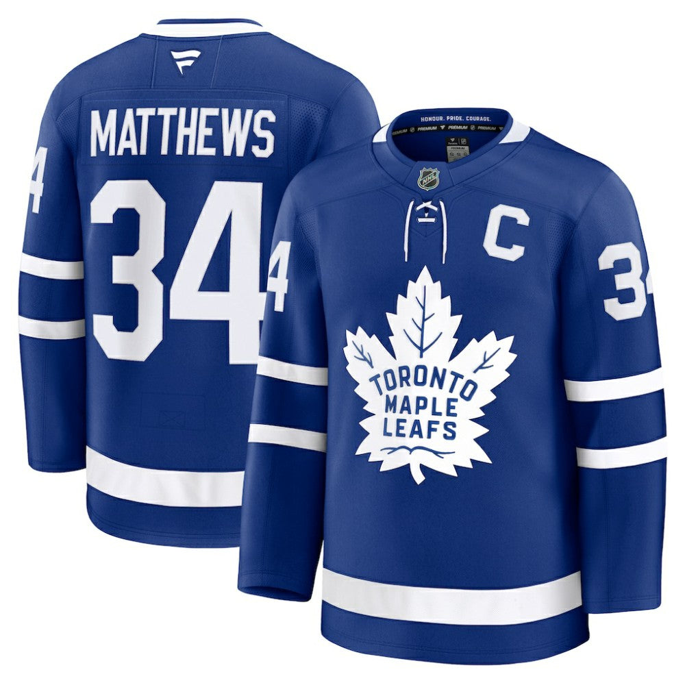 Auston Matthews Toronto Maple Leafs Fanatics Captain Patch Home Premium Jersey Blue