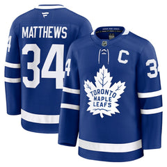 Auston Matthews Toronto Maple Leafs Fanatics Captain Patch Home Premium Jersey Blue