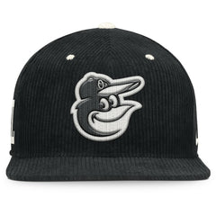 Baltimore Orioles Pro Corduroy Structured Snapback Hat Black | Nike