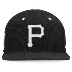 Pittsburgh Pirates Pro Corduroy Structured Snapback Hat Black | Nike