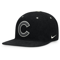 Chicago Cubs Pro Corduroy Structured Snapback Hat Black | Nike