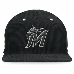 Miami Marlins Pro Corduroy Structured Snapback Hat Black | Nike