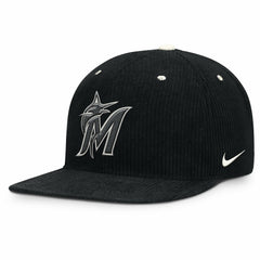 Miami Marlins Pro Corduroy Structured Snapback Hat Black | Nike
