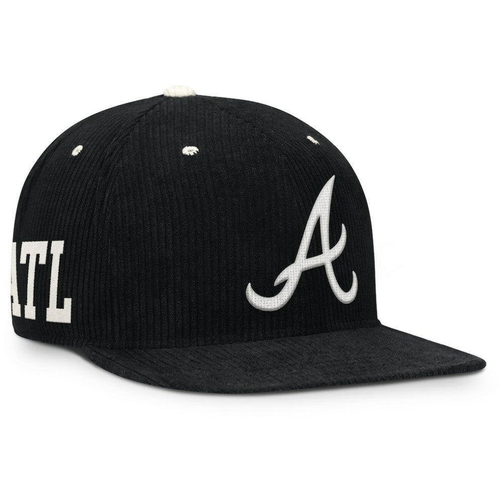 Atlanta Braves Pro Corduroy Structured Snapback Hat Black | Nike
