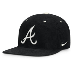 Atlanta Braves Pro Corduroy Structured Snapback Hat Black | Nike