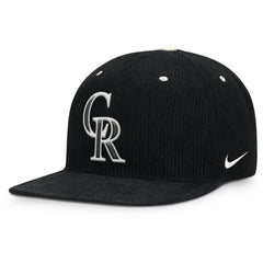 Colorado Rockies Pro Corduroy Structured Snapback Hat Black | Nike